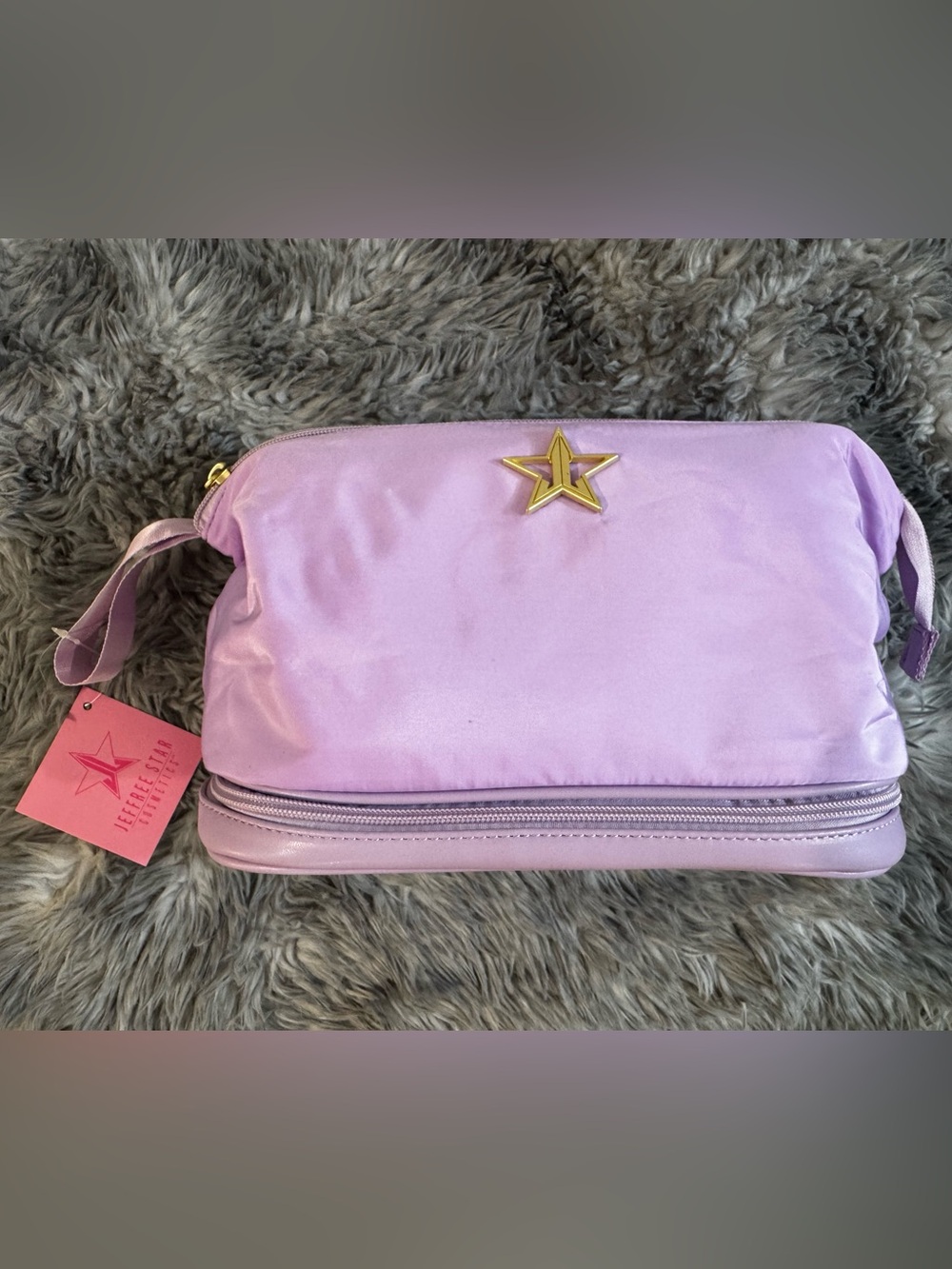 NWT - Lavender Star Accent Double-Compartment Cosmetic Bag - Jeffree Star